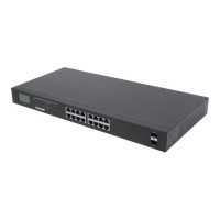 Produktbild för Intellinet 16-Port Gigabit Ethernet PoE+ Switch with 2 SFP Ports, LCD Display, IEEE 802.3at/af Power over Ethernet (PoE+/PoE) Compliant, 370 W, Endspan, 19" Rackmount - switch - 16 portar - ohanterad - rackmonterbar