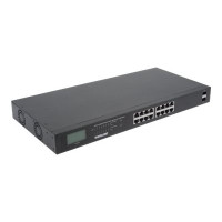 Produktbild för Intellinet 16-Port Gigabit Ethernet PoE+ Switch with 2 SFP Ports, LCD Display, IEEE 802.3at/af Power over Ethernet (PoE+/PoE) Compliant, 370 W, Endspan, 19" Rackmount - switch - 16 portar - ohanterad - rackmonterbar