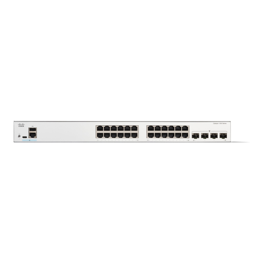 Produktbild för Cisco Catalyst 1300-24T-4G - switch - 24 portar - Administrerad - rackmonterbar