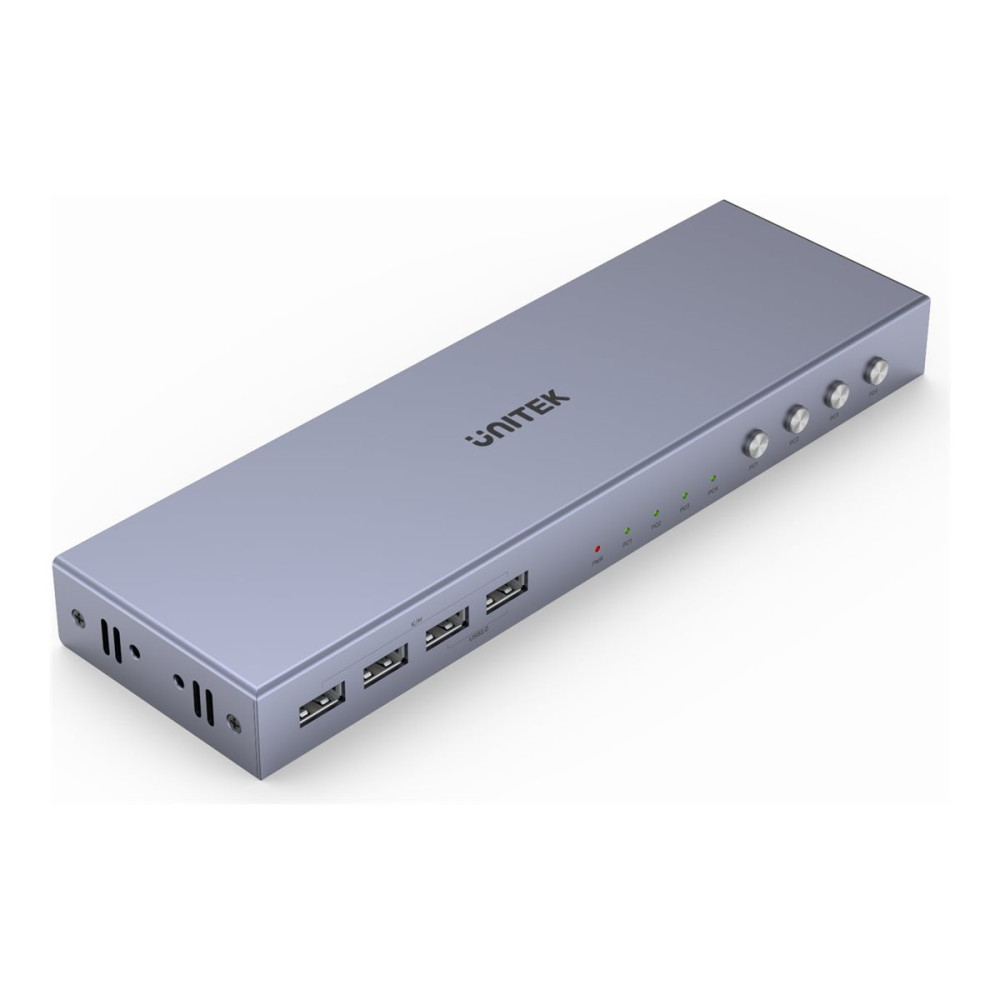 Produktbild för Unitek V306A - omkopplare för tangentbord/video/mus/USB - 4 in, 1 out - 4 portar