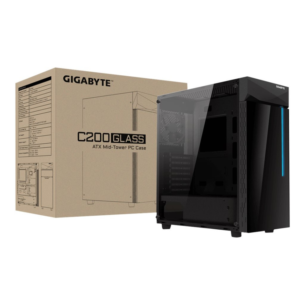 Produktbild för Gigabyte C200 GLASS - tower - ATX