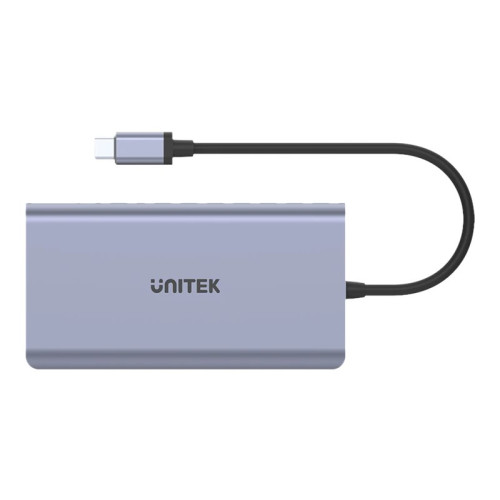 UNITEK Unitek uHUB S7+ 7-in-1 USB-C Ethernet Hub with MST Dual Monitor, 100W Power Delivery and Card Reader - dockningsstation - USB-C - HDMI, DP - 1GbE