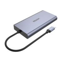 Produktbild för Unitek uHUB S7+ 7-in-1 USB-C Ethernet Hub with MST Dual Monitor, 100W Power Delivery and Card Reader - dockningsstation - USB-C - HDMI, DP - 1GbE
