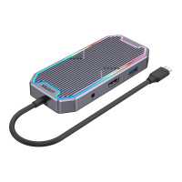 Produktbild för Unitek uHUB S7+ - dockningsstation - USB-C 3.2 Gen 2 / Thunderbolt 3 - HDMI - 1GbE