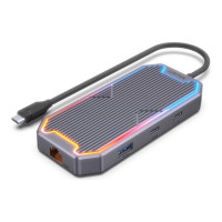 Produktbild för Unitek uHUB S7+ - dockningsstation - USB-C 3.2 Gen 2 / Thunderbolt 3 - HDMI - 1GbE