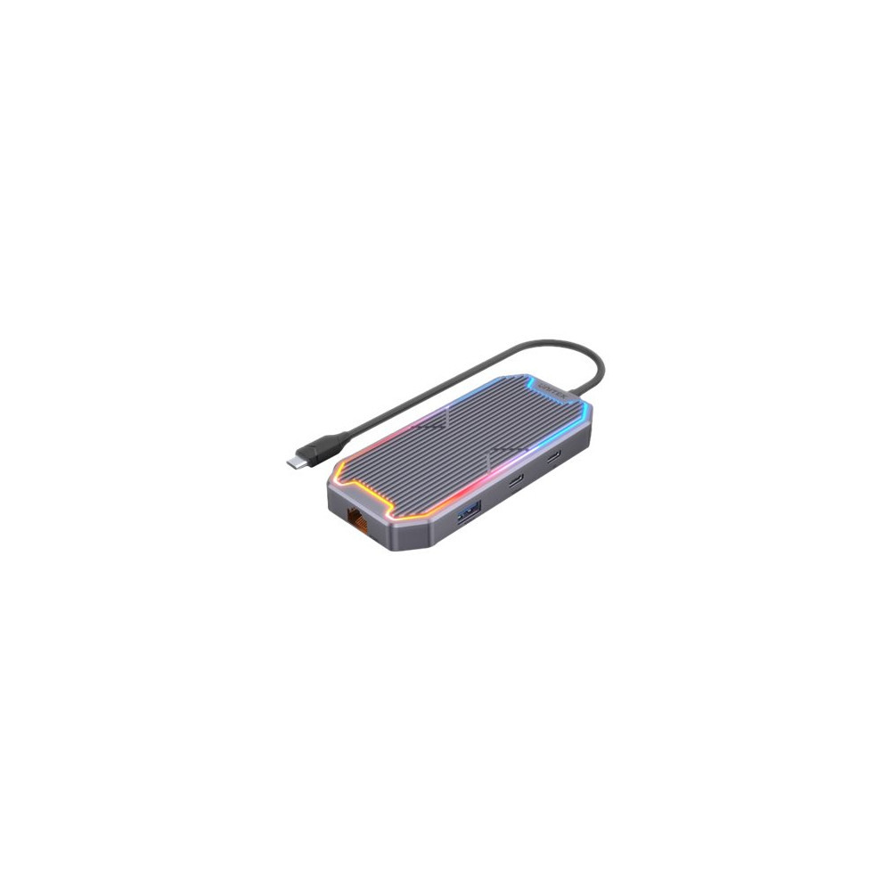 Produktbild för Unitek uHUB S7+ - dockningsstation - USB-C 3.2 Gen 2 / Thunderbolt 3 - HDMI - 1GbE
