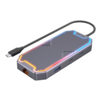 Produktbild för Unitek uHUB S7+ - dockningsstation - USB-C 3.2 Gen 2 / Thunderbolt 3 - HDMI - 1GbE