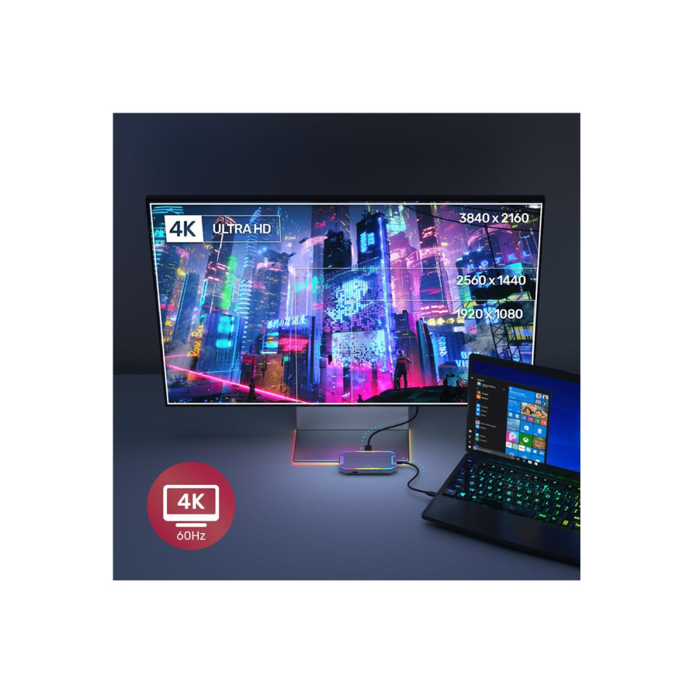 Produktbild för Unitek uHUB S7+ - dockningsstation - USB-C 3.2 Gen 2 / Thunderbolt 3 - HDMI - 1GbE