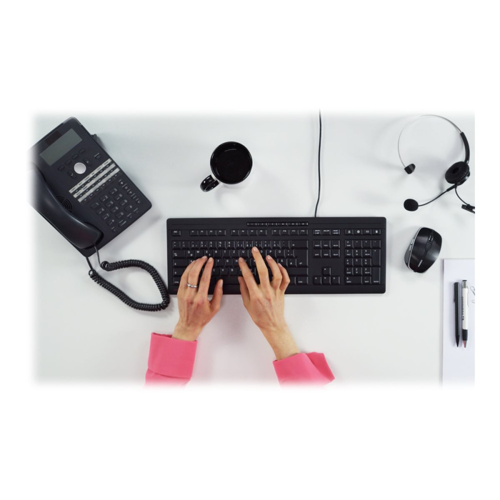 Produktbild för CHERRY STREAM KEYBOARD - tangentbord - tysk - svart Inmatningsenhet
