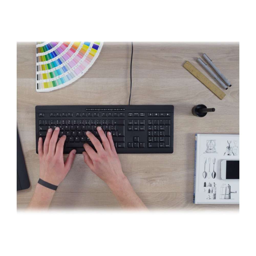 Produktbild för CHERRY STREAM KEYBOARD - tangentbord - tysk - svart Inmatningsenhet