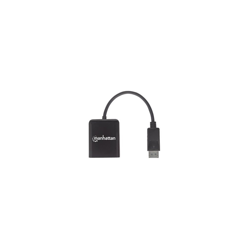 Produktbild för Manhattan DisplayPort 1.2 to 2-Port DisplayPort 1.2 Splitter Hub with MST, 4K@30Hz, USB-A Powered, Video Wall Function, Black, Three Year Warranty, Blister - video/audiosplitter - 2 portar