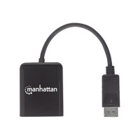 Produktbild för Manhattan DisplayPort 1.2 to 2-Port DisplayPort 1.2 Splitter Hub with MST, 4K@30Hz, USB-A Powered, Video Wall Function, Black, Three Year Warranty, Blister - video/audiosplitter - 2 portar