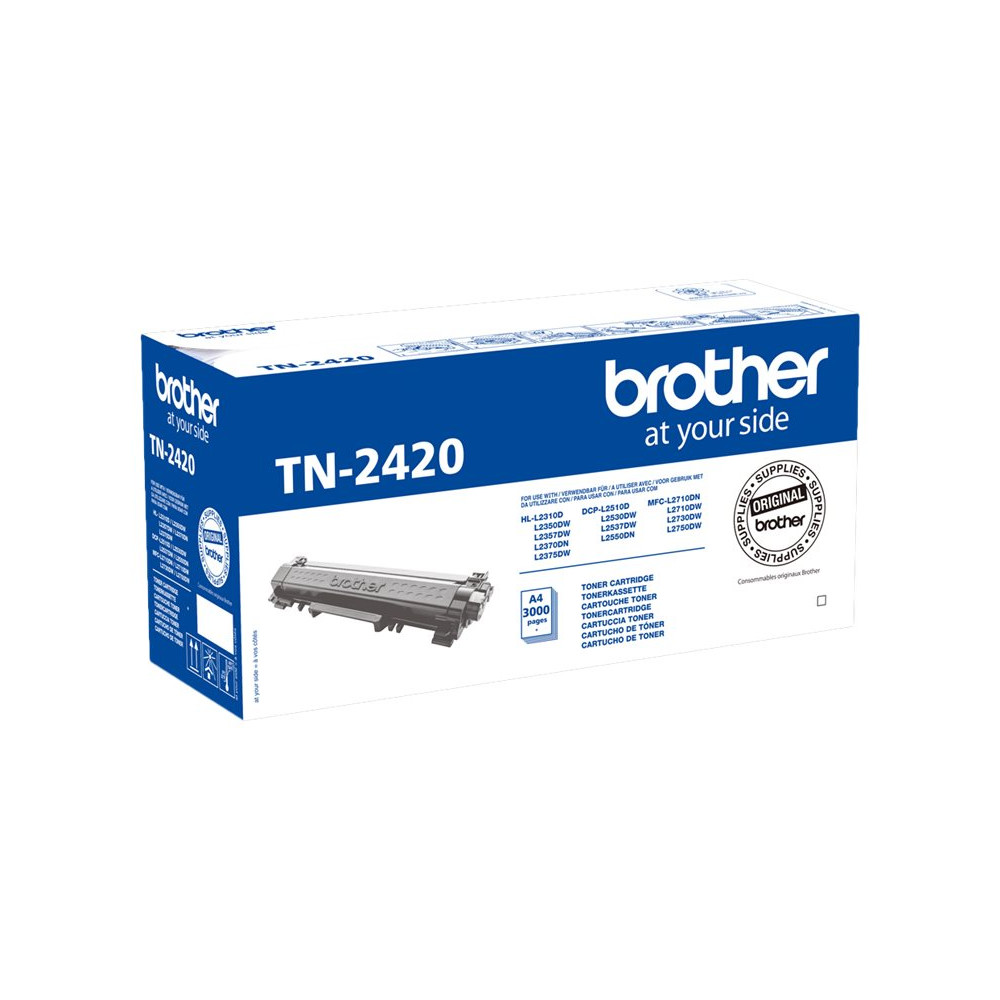 Produktbild för Brother TN2420 - Lång livslängd - svart - original - tonerkassett