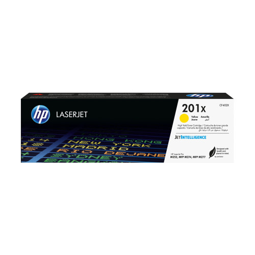 Hewlett-Packard HP 201X - Lång livslängd - gul - original - LaserJet - tonerkassett (CF402X)