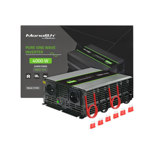 Qoltec Qoltec Monolith - DC-AC-omriktare - ren sinusvåg - 4000 watt