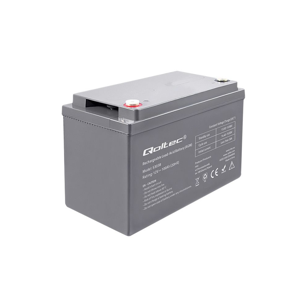 Produktbild för Qoltec - UPS-batteri - Bly-syra - 100 Ah