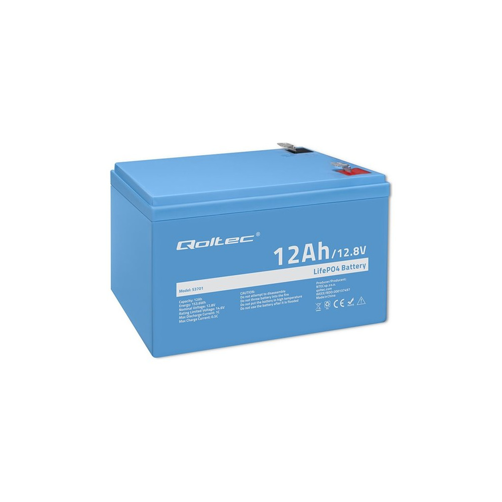 Produktbild för Qoltec - batteri - 12,8V, BMS - LiFePO4 - 12 Ah - 153.6 Wh