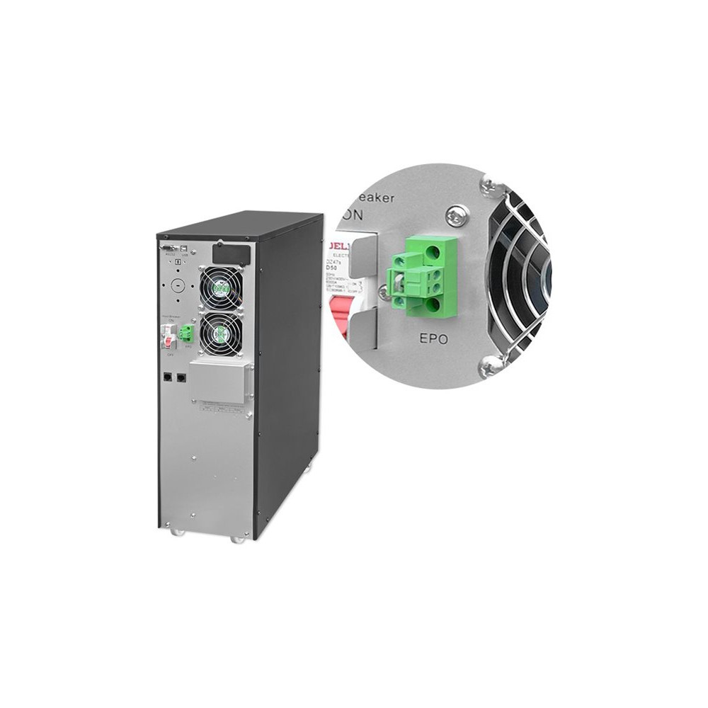 Produktbild för Qoltec - UPS - effektfaktor 1,0, LCD, EPO, online - 6000 watt - 6000 VA