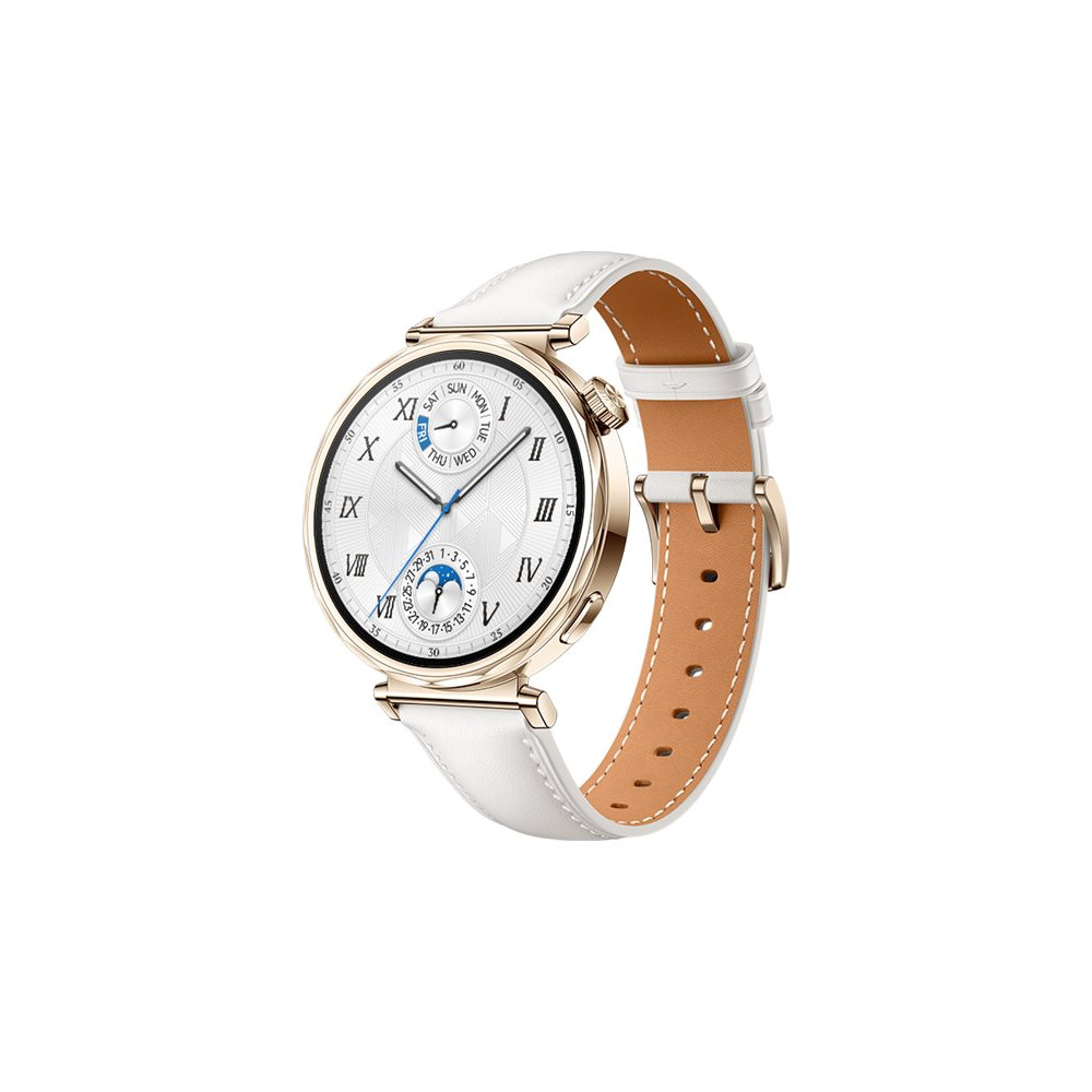 Produktbild för Huawei Watch GT 5 - rostfritt stål - smart klocka med rem - vit