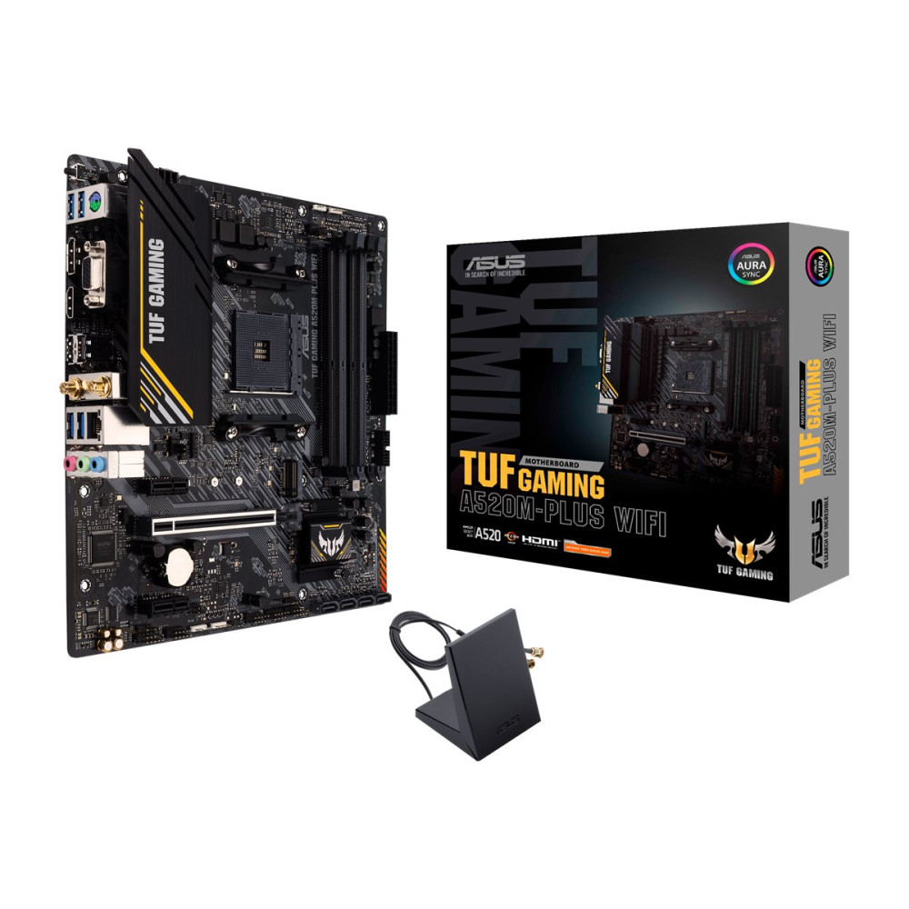 Produktbild för ASUS TUF GAMING A520M-PLUS WIFI - moderkort - micro ATX - Socket AM4 - AMD A520