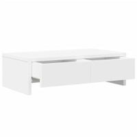 Produktbild för Skärmställ med lådor vit 50x27x15 cm konstruerat trä