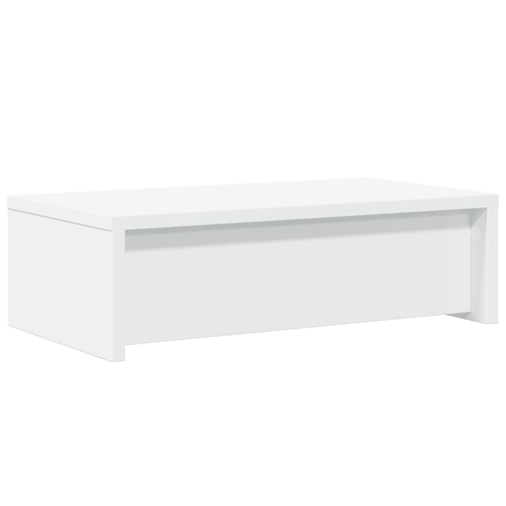 Produktbild för Skärmställ med lådor vit 50x27x15 cm konstruerat trä