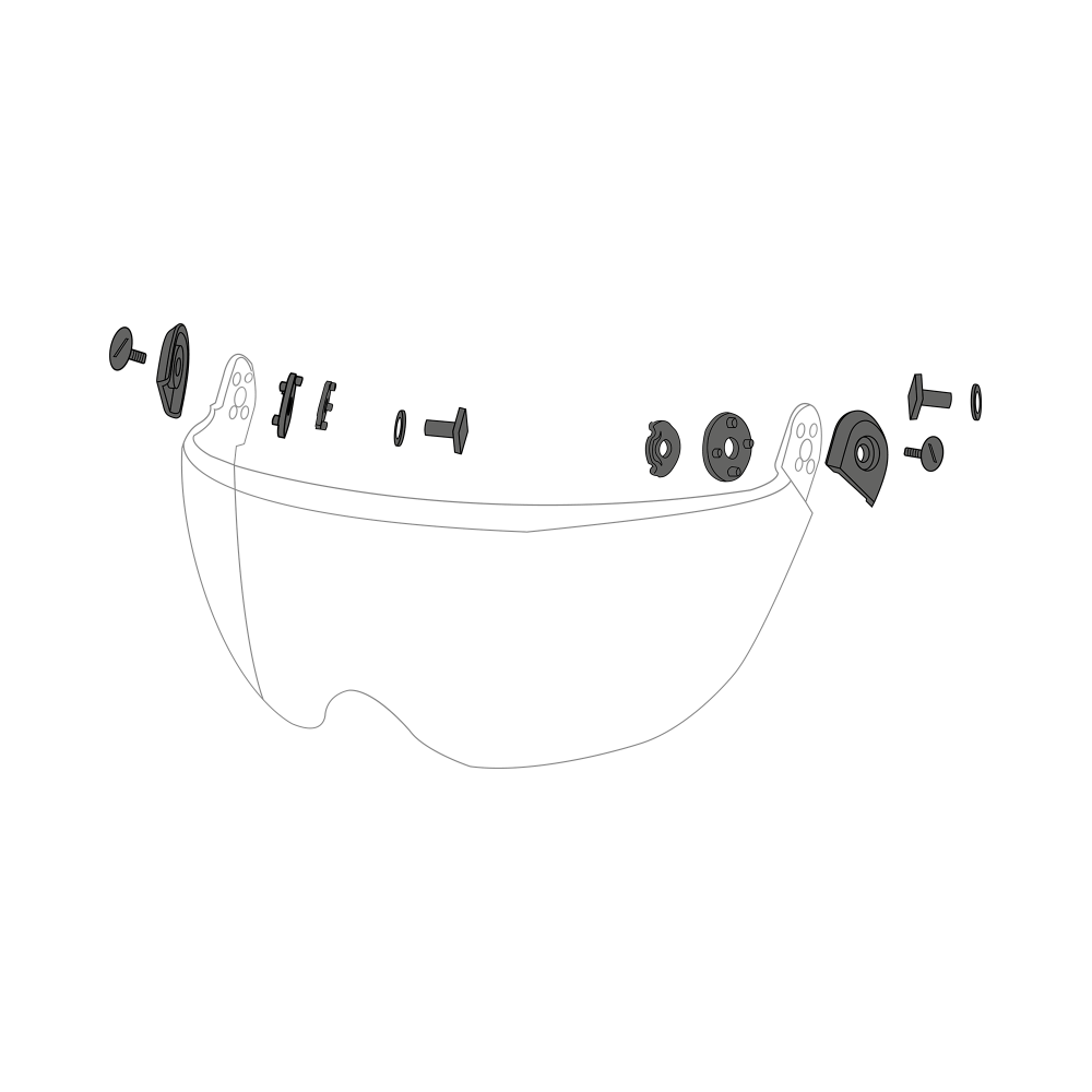 Produktbild för Theia Visor Screws Helmet Acc Black Unisex