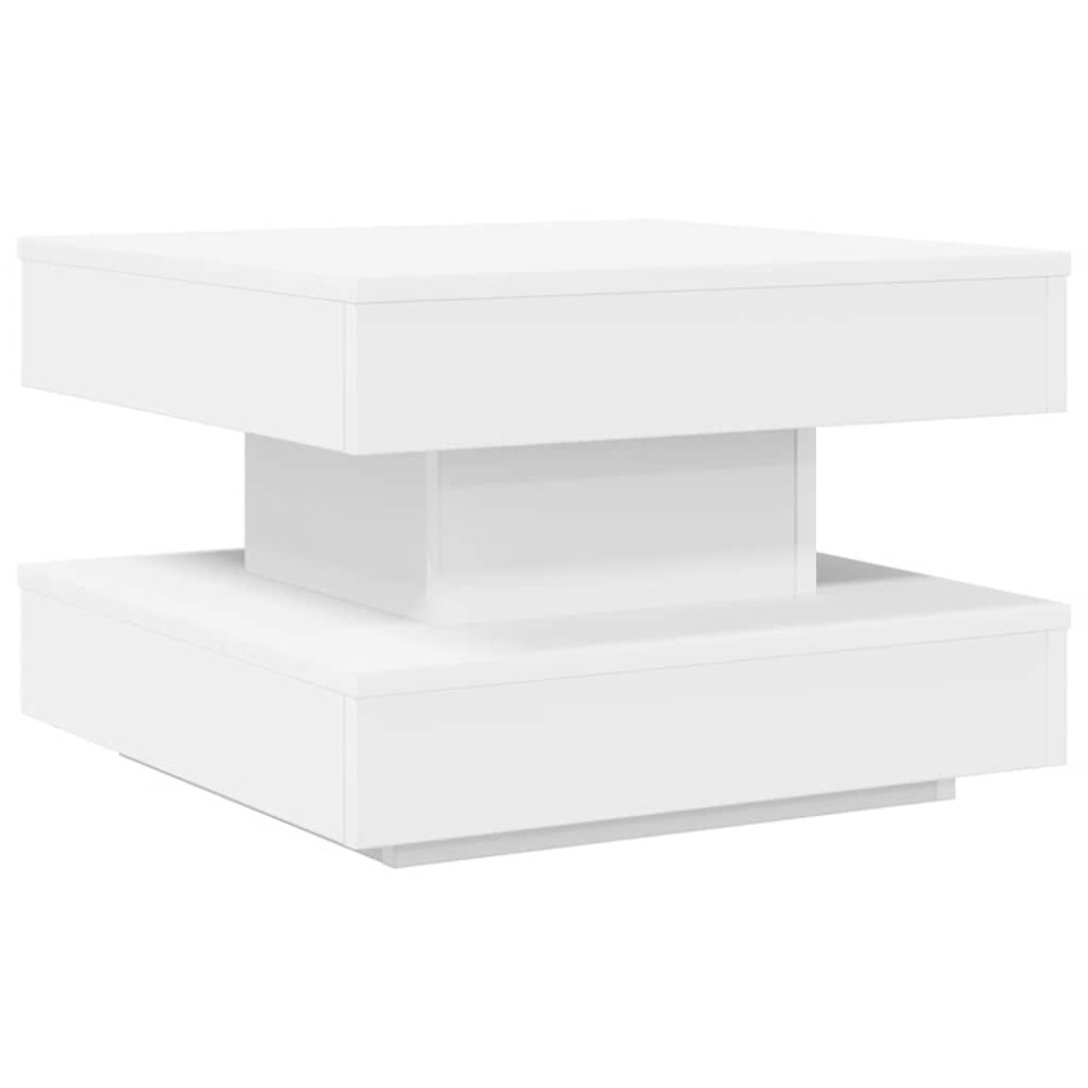 Produktbild för Soffbord 360 grader vridbart vit 50x50x34,5 cm