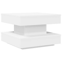 Produktbild för Soffbord 360 grader vridbart vit 50x50x34,5 cm