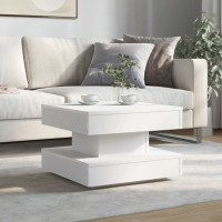 Produktbild för Soffbord 360 grader vridbart vit 50x50x34,5 cm