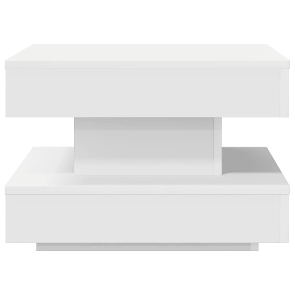 Produktbild för Soffbord 360 grader vridbart vit 50x50x34,5 cm