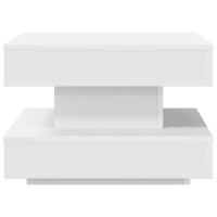 Produktbild för Soffbord 360 grader vridbart vit 50x50x34,5 cm