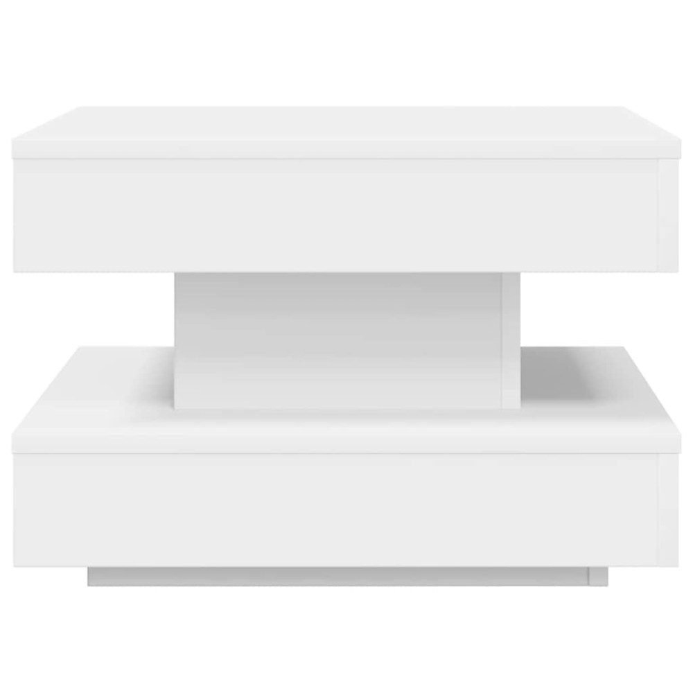 Produktbild för Soffbord 360 grader vridbart vit 50x50x34,5 cm