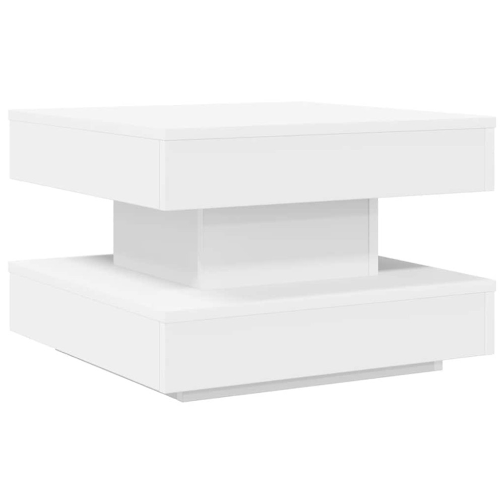 Produktbild för Soffbord 360 grader vridbart vit 50x50x34,5 cm
