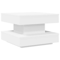 Produktbild för Soffbord 360 grader vridbart vit 50x50x34,5 cm