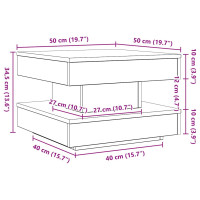 Produktbild för Soffbord 360 grader vridbart vit 50x50x34,5 cm