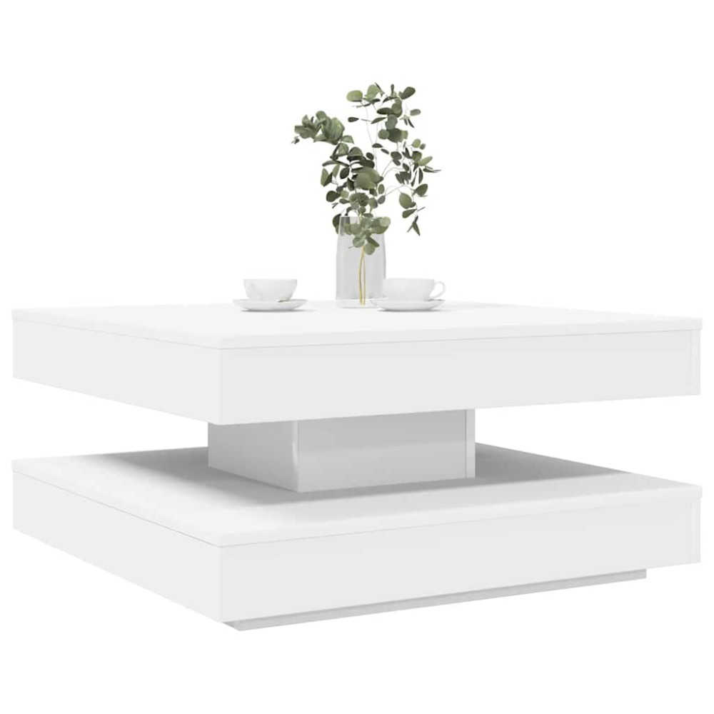 Produktbild för Soffbord 360 grader vridbart vit 70x70x34,5 cm