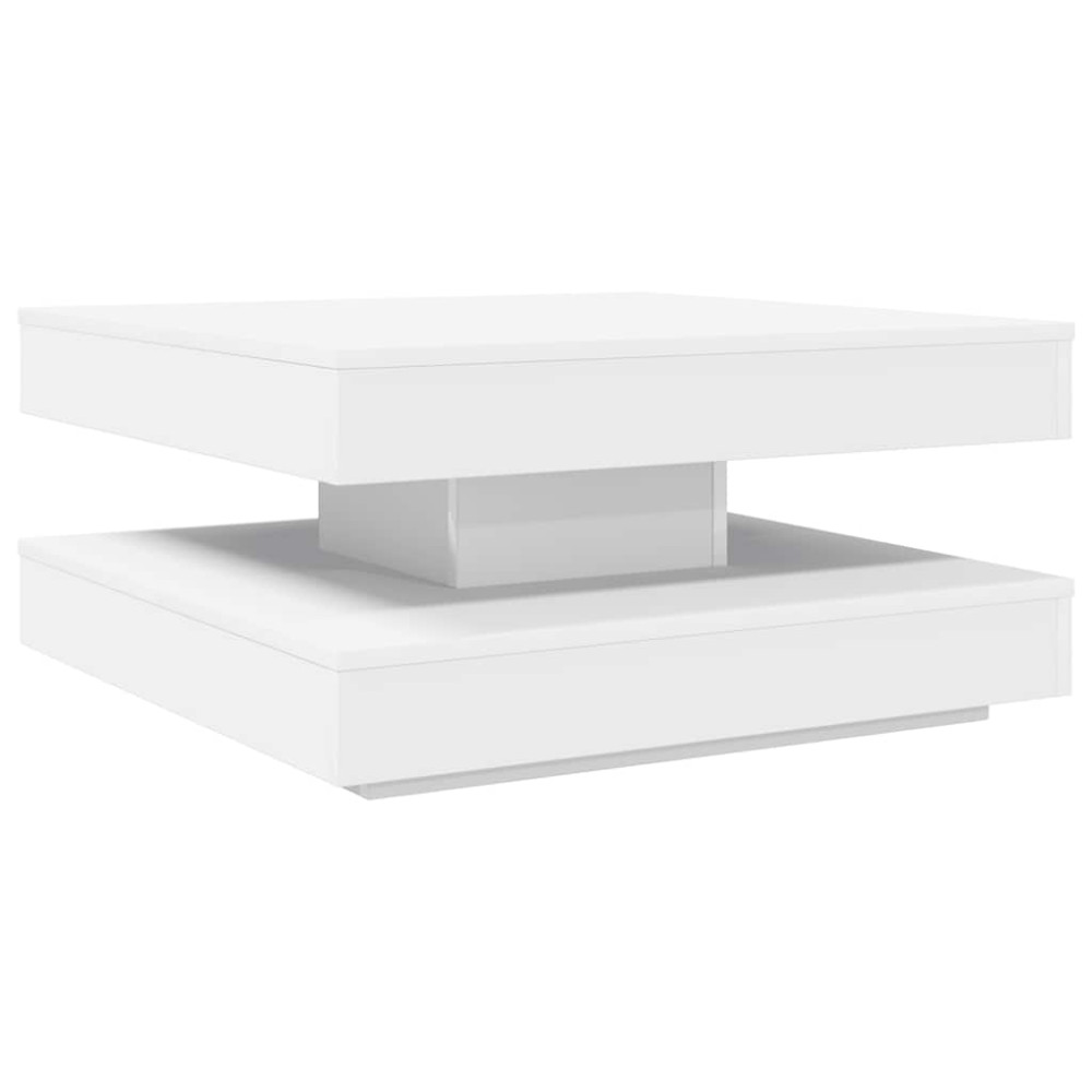 Produktbild för Soffbord 360 grader vridbart vit 70x70x34,5 cm
