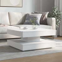 Produktbild för Soffbord 360 grader vridbart vit 70x70x34,5 cm