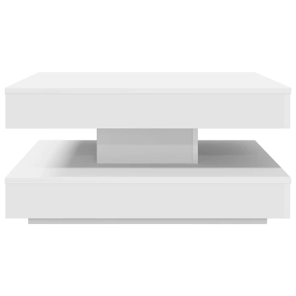 Produktbild för Soffbord 360 grader vridbart vit 70x70x34,5 cm