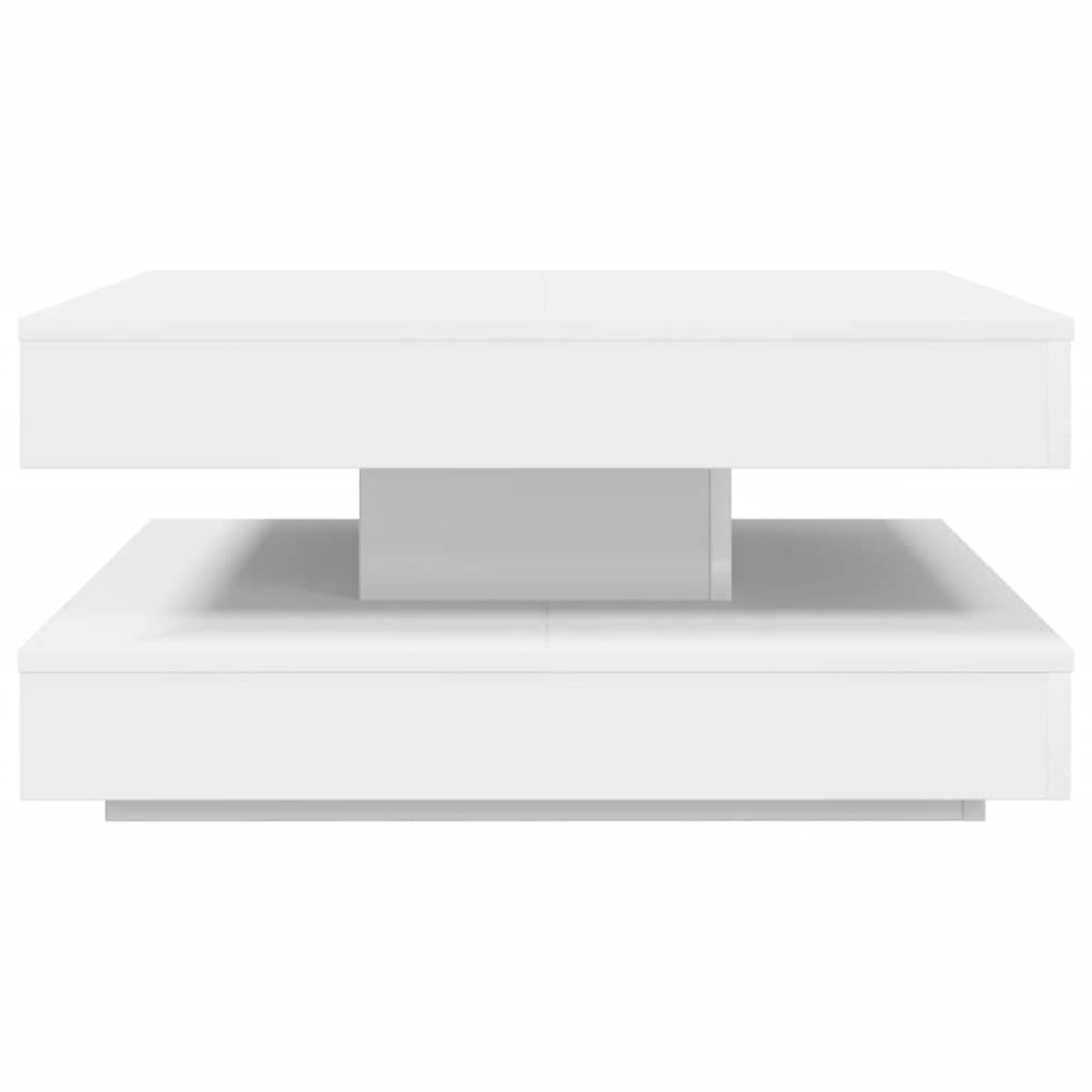 Produktbild för Soffbord 360 grader vridbart vit 70x70x34,5 cm