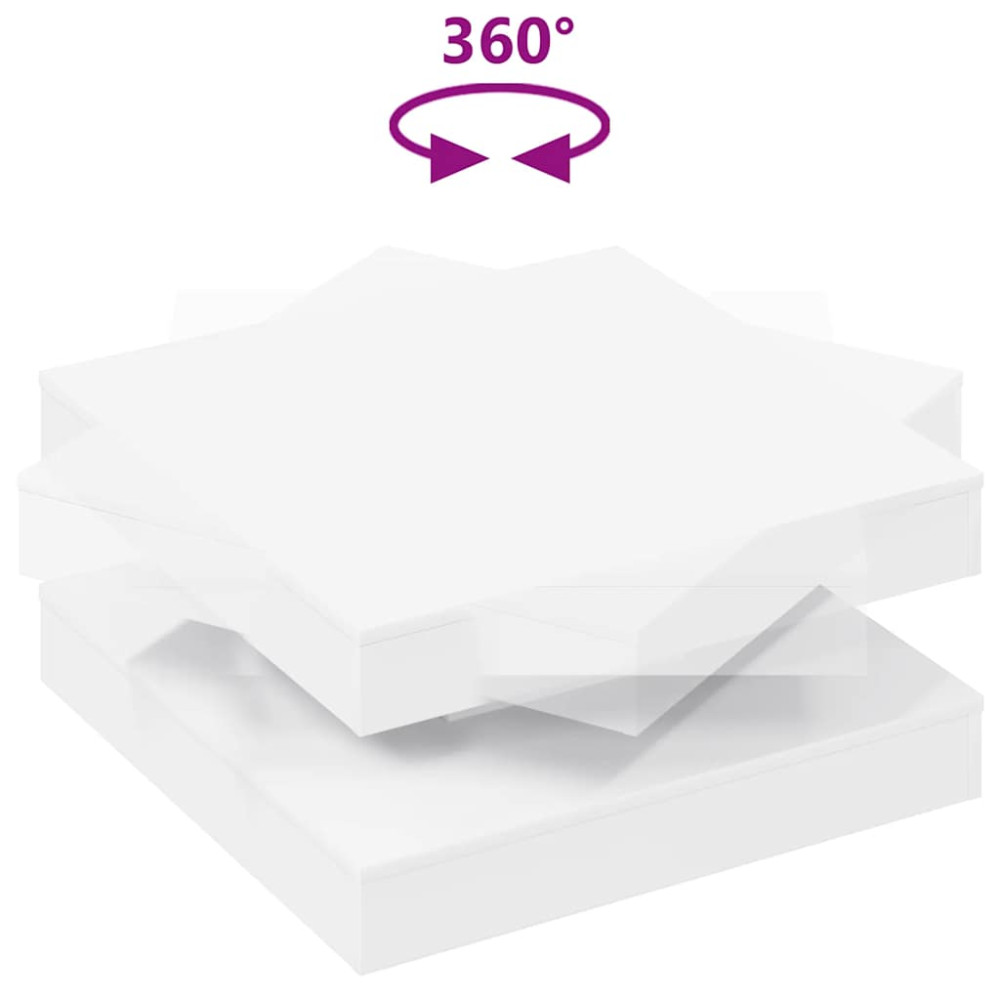 Produktbild för Soffbord 360 grader vridbart vit 70x70x34,5 cm