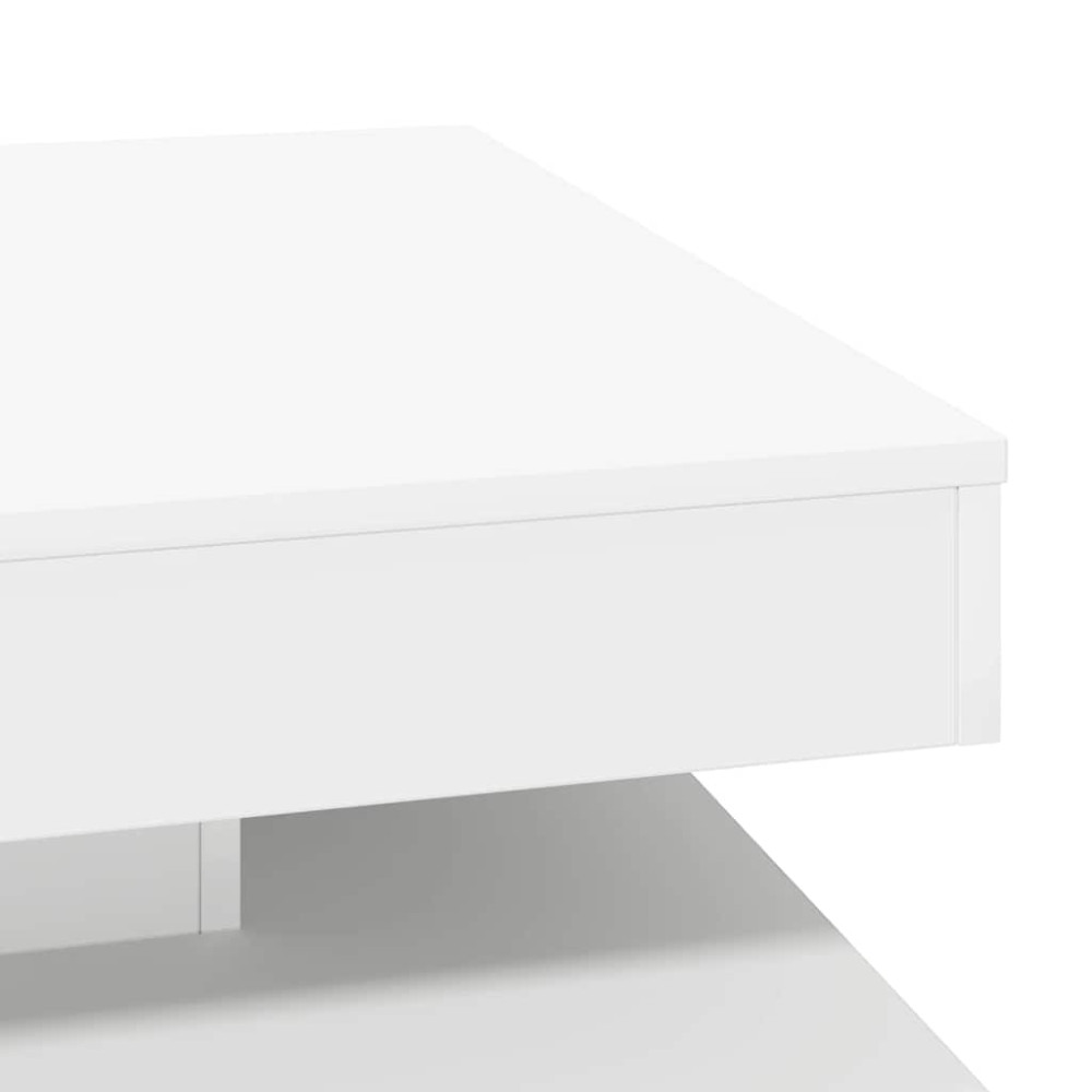 Produktbild för Soffbord 360 grader vridbart vit 70x70x34,5 cm