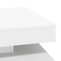Produktbild för Soffbord 360 grader vridbart vit 70x70x34,5 cm