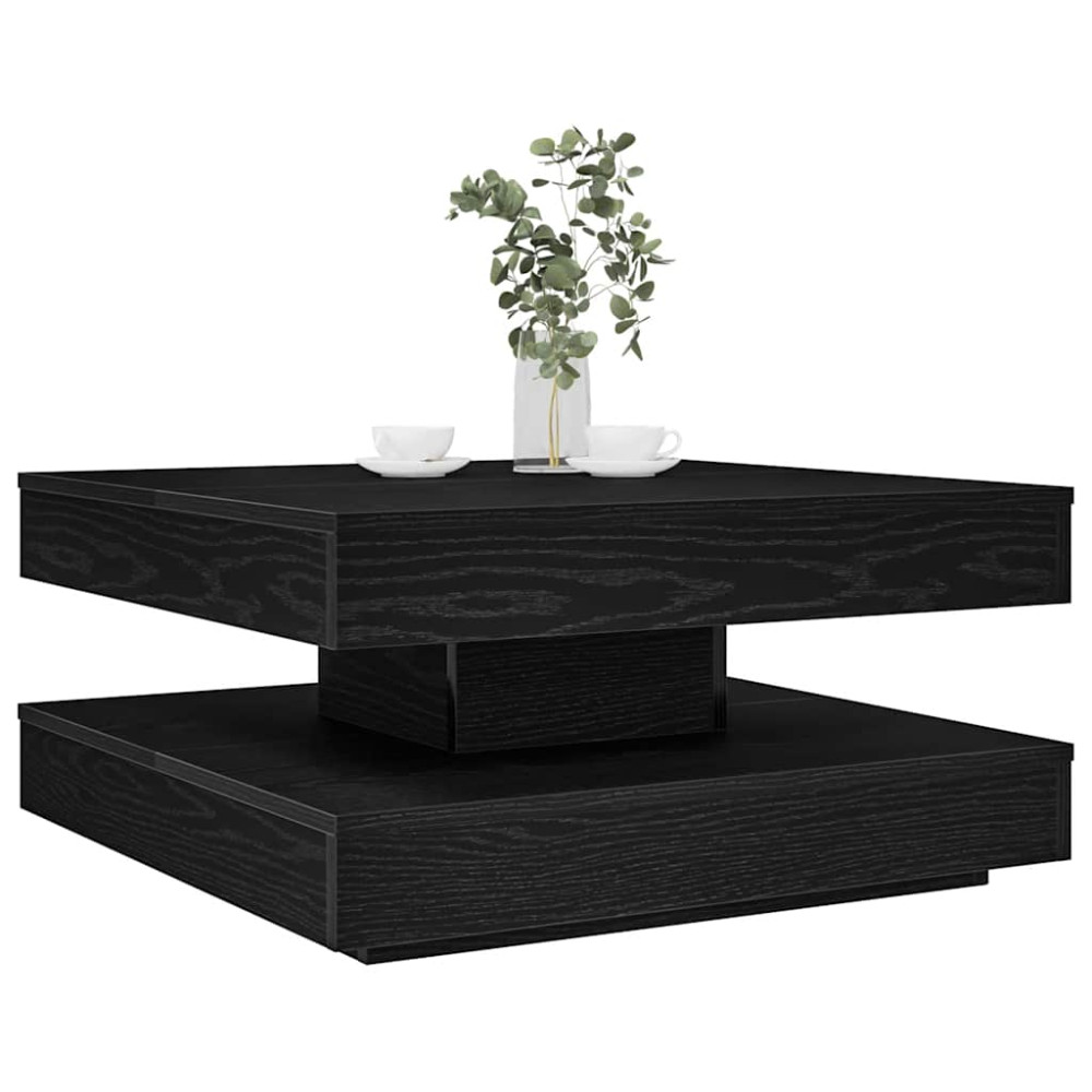 Produktbild för Soffbord 360 grader vridbart svart 70x70x34,5 cm