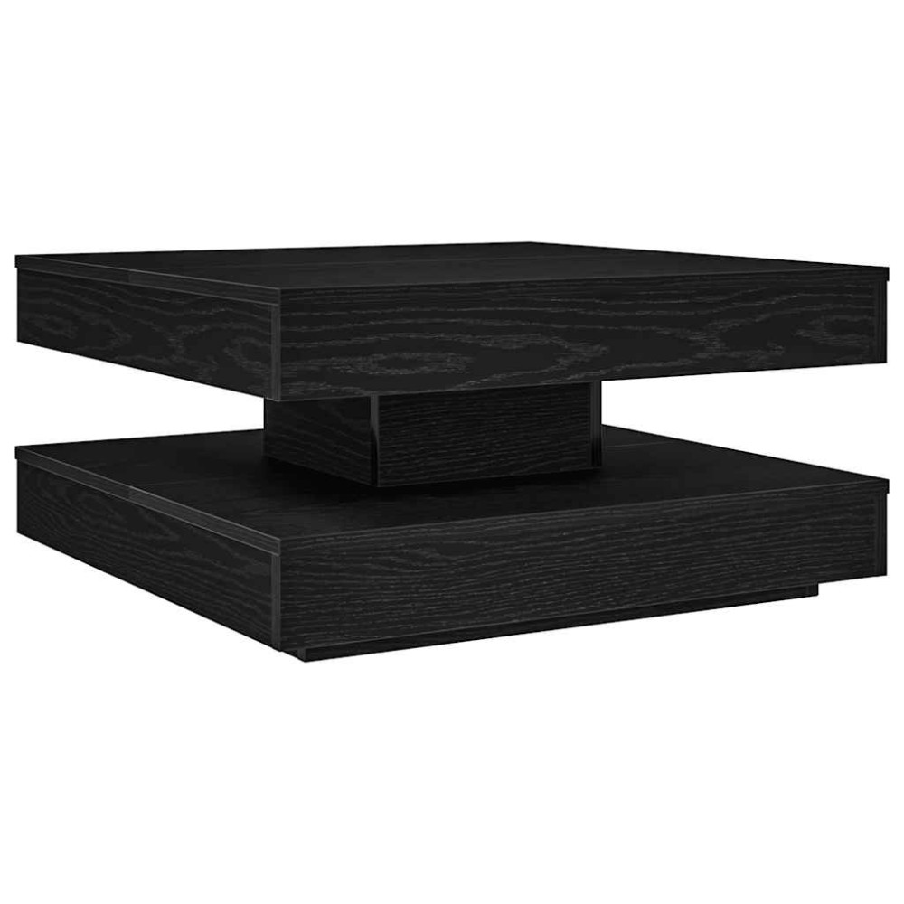 Produktbild för Soffbord 360 grader vridbart svart 70x70x34,5 cm