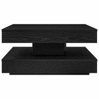 Produktbild för Soffbord 360 grader vridbart svart 70x70x34,5 cm