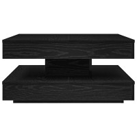 Produktbild för Soffbord 360 grader vridbart svart 70x70x34,5 cm