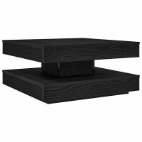 Produktbild för Soffbord 360 grader vridbart svart 70x70x34,5 cm