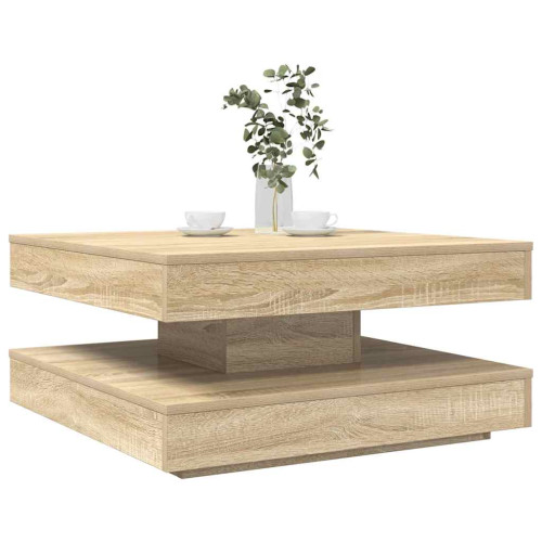 vidaXL Soffbord 360 grader vridbart sonoma-ek 70x70x34,5 cm